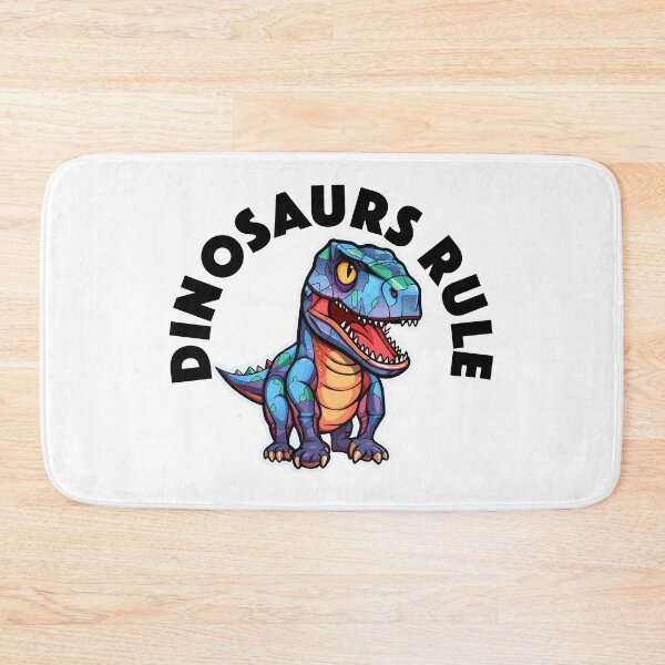 Item preview, Colorful Geometric Dinosaur - Dinosaurs Rule (Black Lettering) designed and sold by VelvetRoom.