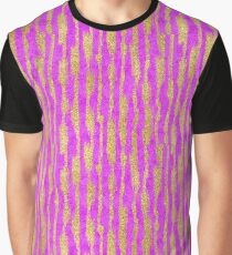 Fancy Gold Brush Pattern Graphic T-Shirt