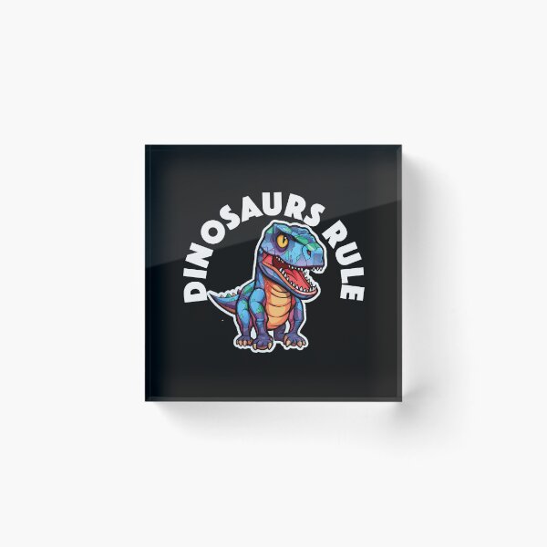 Item preview, Colorful Geometric Dinosaur - Dinosaurs Rule (White Lettering) designed and sold by VelvetRoom.