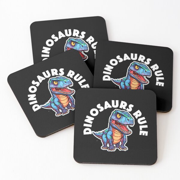 Item preview, Colorful Geometric Dinosaur - Dinosaurs Rule (White Lettering) designed and sold by VelvetRoom.