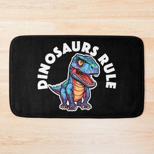 Item preview, Colorful Geometric Dinosaur - Dinosaurs Rule (White Lettering) designed and sold by VelvetRoom.