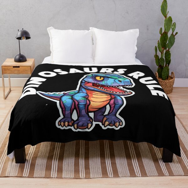 Item preview, Colorful Geometric Dinosaur - Dinosaurs Rule (White Lettering) designed and sold by VelvetRoom.