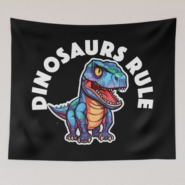 Item preview, Colorful Geometric Dinosaur - Dinosaurs Rule (White Lettering) designed and sold by VelvetRoom.