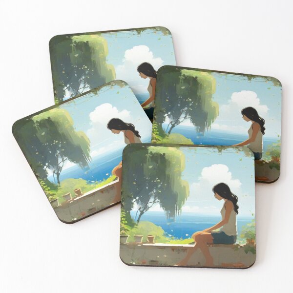 Item preview, woman, plants and sea designed and sold by CamiloAldas.