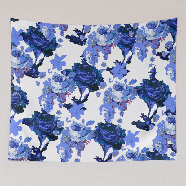 Item preview, ROSES ROSES BLUE AND WHITE TOILE designed and sold by Overthetopsm.