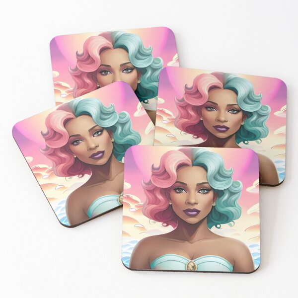 Item preview, Glam Woman Above The Clouds Colorful Sun Backdrop designed and sold by Melan Designs.