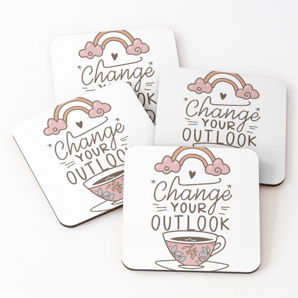 Item preview, Inspirational Change Your Outlook - Rainbow Tea Cup Hearts Stars Art designed and sold by HahaHandlesHub.