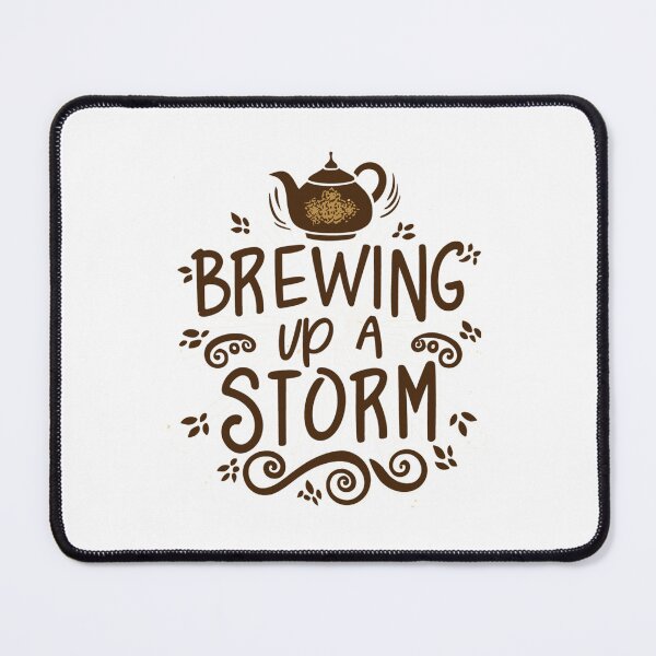 Item preview, Motivational Tea Art: Brewing Up A Storm - Teapot Dark Brown Message designed and sold by HahaHandlesHub.