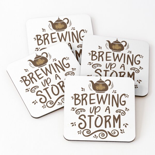 Item preview, Motivational Tea Art: Brewing Up A Storm - Teapot Dark Brown Message designed and sold by HahaHandlesHub.