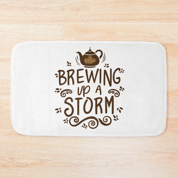 Item preview, Motivational Tea Art: Brewing Up A Storm - Teapot Dark Brown Message designed and sold by HahaHandlesHub.