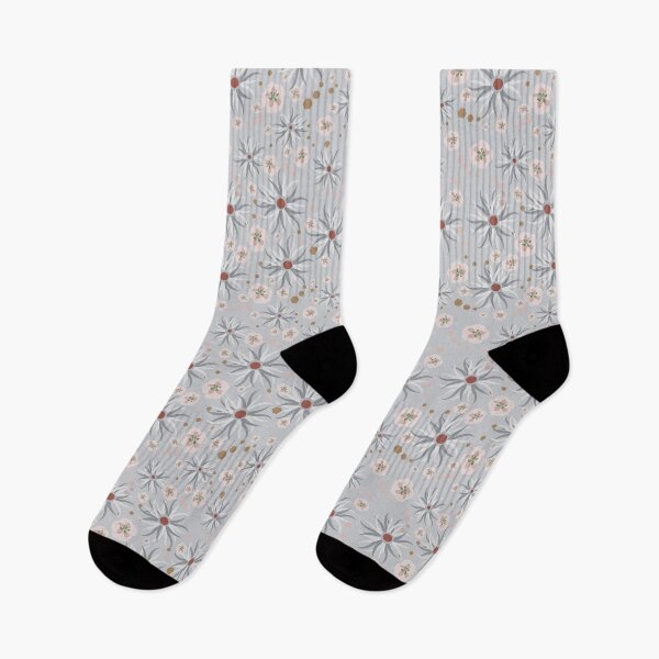 Item preview, Geometric floral soft grey designed and sold by Ldydesign.
