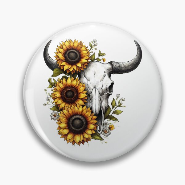 Item preview, Cow Skull With Sunflowers designed and sold by UnrealQuake.
