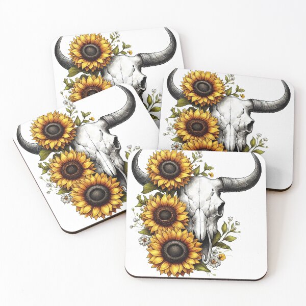 Item preview, Cow Skull With Sunflowers designed and sold by UnrealQuake.