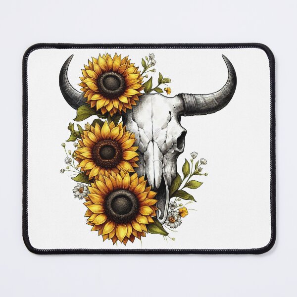 Item preview, Cow Skull With Sunflowers designed and sold by UnrealQuake.