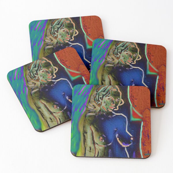 Item preview, Semi-abstract painting of female nude in dark shades designed and sold by pulchritude560.