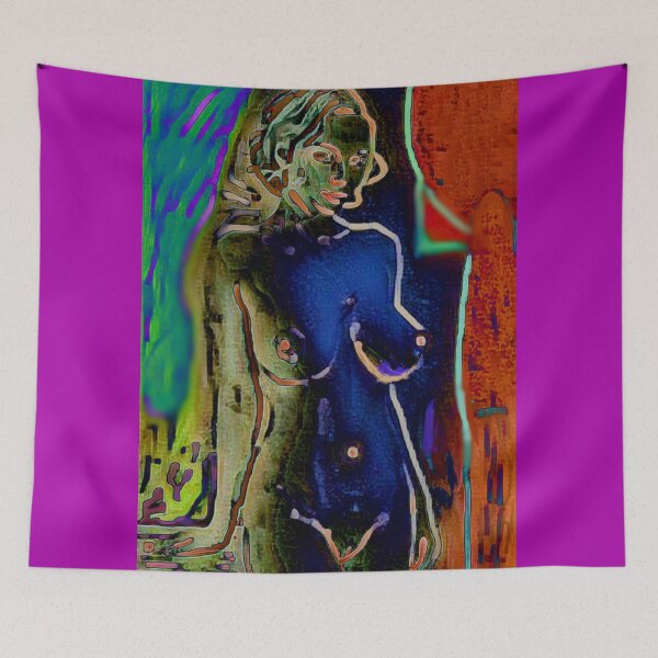 Item preview, Semi-abstract painting of female nude in dark shades designed and sold by pulchritude560.