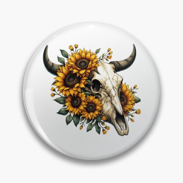 Item preview, Cow Skull With Sunflowers designed and sold by UnrealQuake.