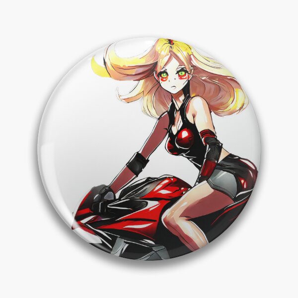 Item preview, Fierce Lady in Red on a Motorcycle designed and sold by BADESIGNZZ.