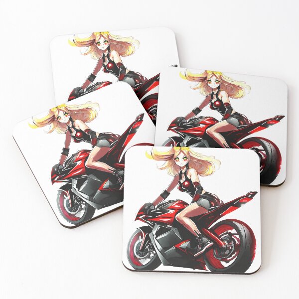 Item preview, Fierce Lady in Red on a Motorcycle designed and sold by BADESIGNZZ.