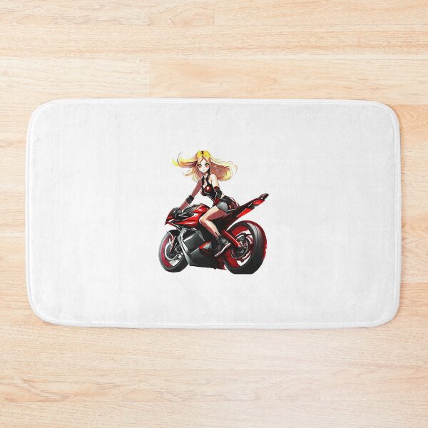 Item preview, Fierce Lady in Red on a Motorcycle designed and sold by BADESIGNZZ.