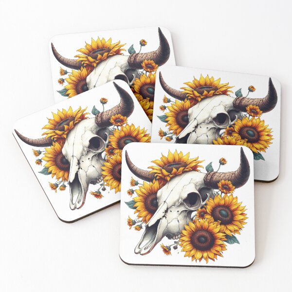 Item preview, Cow Skull With Sunflowers designed and sold by UnrealQuake.