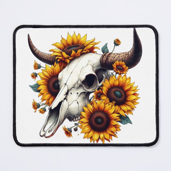Item preview, Cow Skull With Sunflowers designed and sold by UnrealQuake.