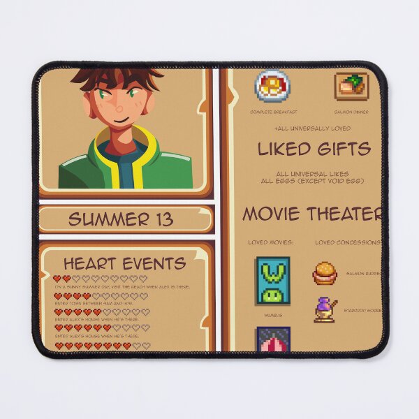 Item preview, Alex Information Card - Stardew Valley designed and sold by MusicalNomad.