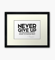 never give up - l. frank baum Framed Print