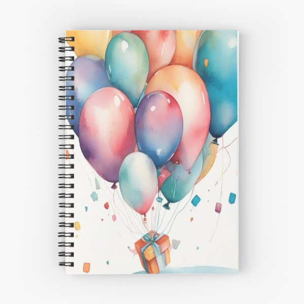 Item preview, Happy Birthday Watercolour Ballons Present designed and sold by druidwolfart.