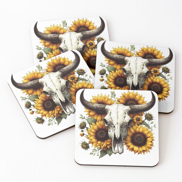 Item preview, Cow Skull With Sunflowers designed and sold by UnrealQuake.