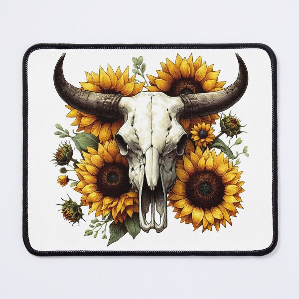 Item preview, Cow Skull With Sunflowers designed and sold by UnrealQuake.