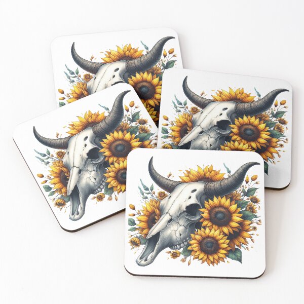 Item preview, Cow Skull With Sunflowers designed and sold by UnrealQuake.