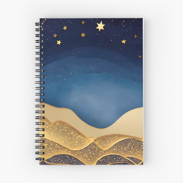 Item preview, Stars, Star, Night, Midnight, Starry, Landscape, Gold, Layered Paper, Paper Cut, Blue, Dark Blue, Dream designed and sold by Golden-Feathers.