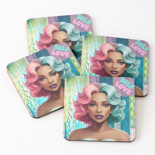 Item preview, Glamorous Girl Self Love Inspiration Rainbow Pattern Backdrop designed and sold by Melan Designs.