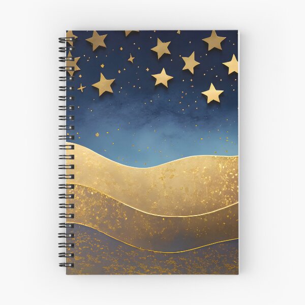 Item preview, Stars, Star, Night, Midnight, Starry, Landscape, Gold, Layered Paper, Paper Cut, Blue, Dark Blue, Dream designed and sold by Golden-Feathers.