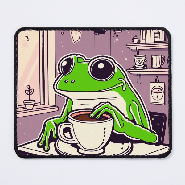 Item preview, Frog drinking coffee comfort designed and sold by Renlexd.