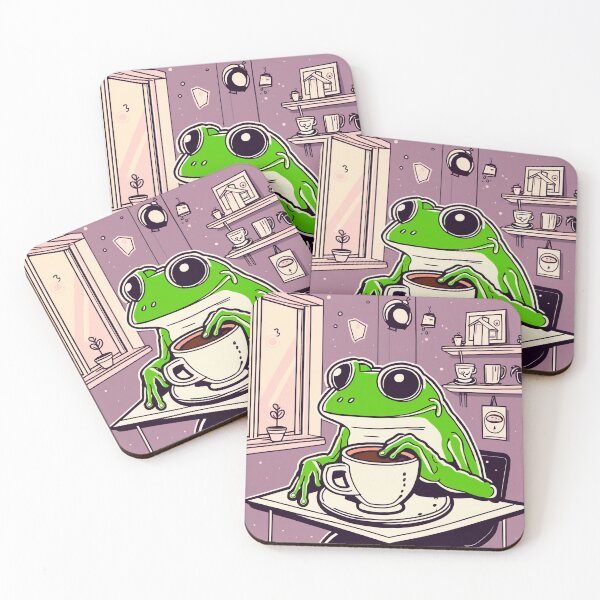 Item preview, Frog drinking coffee comfort designed and sold by Renlexd.