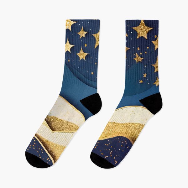Item preview, Stars, Star, Night, Midnight, Starry, Landscape, Gold, Layered Paper, Paper Cut, Blue, Dark Blue, Dream designed and sold by Golden-Feathers.