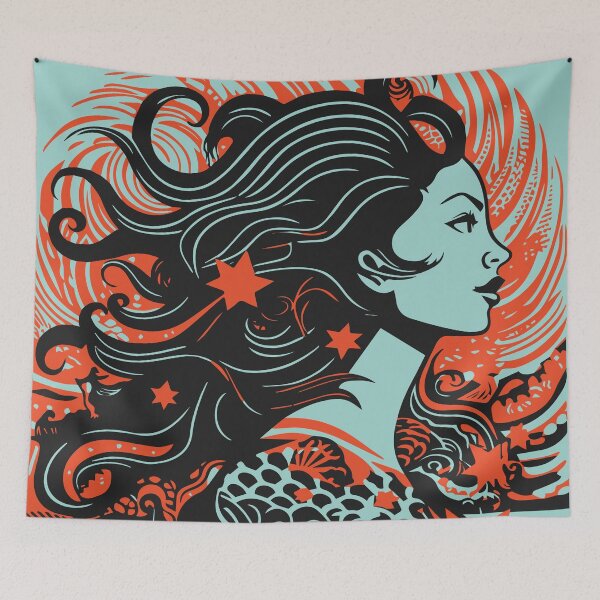 Item preview, Retro Mermaid designed and sold by Texterns.