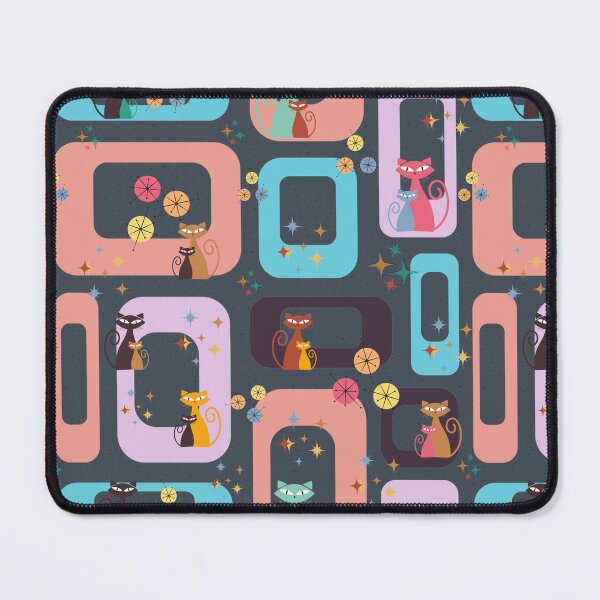 Item preview, Mid-century cats pattern 1 designed and sold by Nupitz.