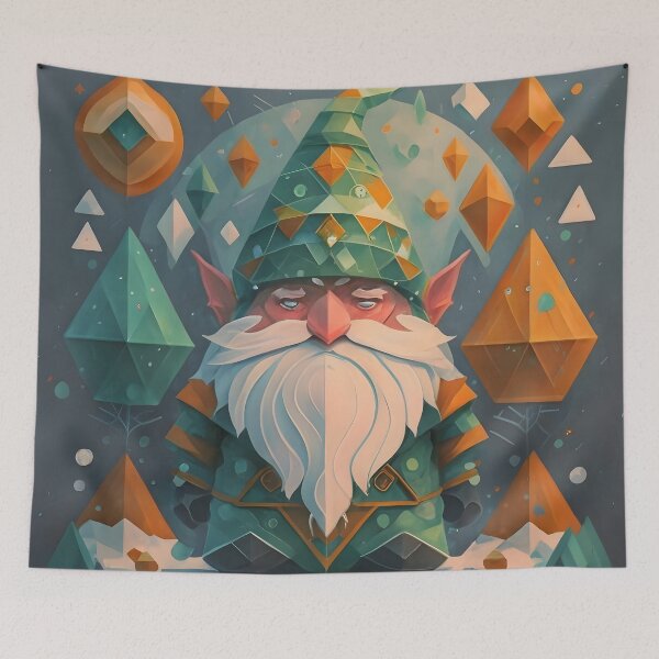 Item preview, Geometric Green Gnome Bliss: Winter Wonderland Collection designed and sold by DragonRealms.