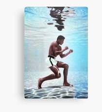 Muhammad Ali Unterwasser buntes Plakat Metalldruck