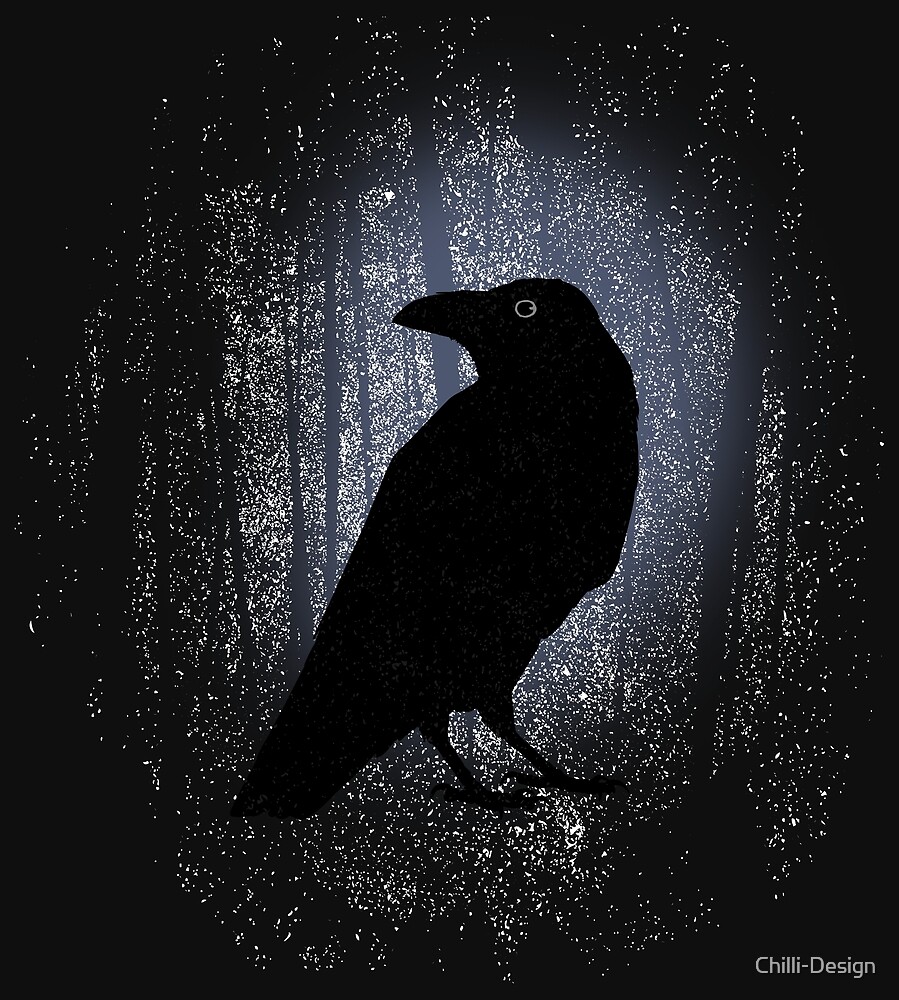 "Gothic Raven In Moonlight Forest" by Chilli-Design | Redbubble