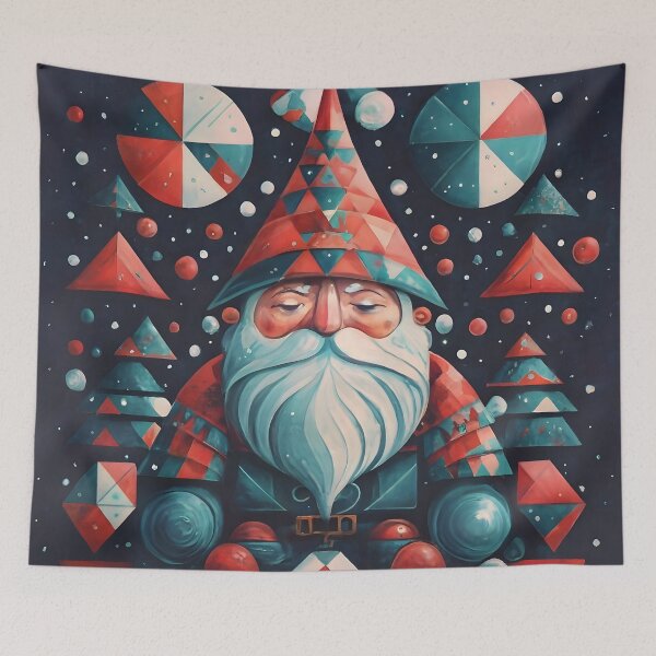 Item preview, Abstract Winter Red Geometric Gnome designed and sold by DragonRealms.