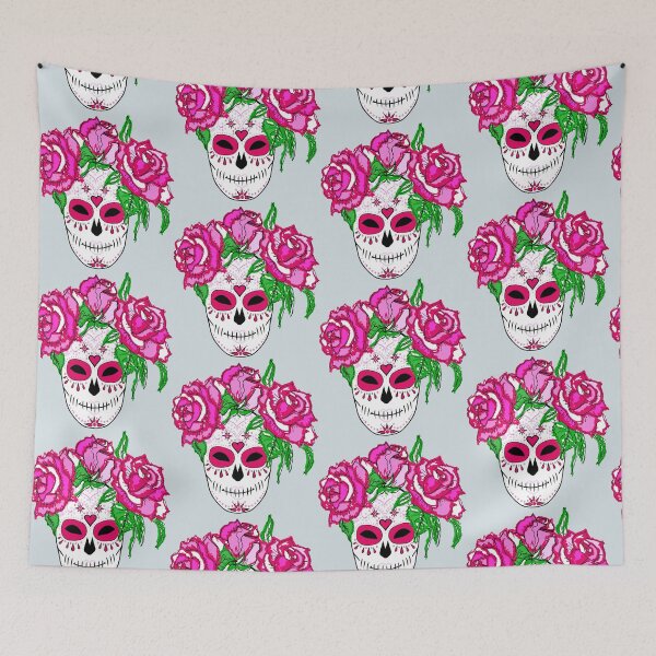 Item preview, Sugar skull with pink roses. designed and sold by Natalia Varlamova.