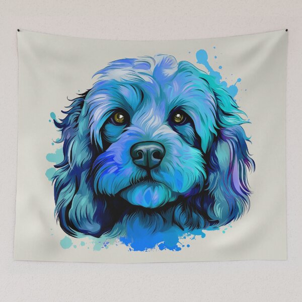 Item preview, Cavapoo Cavoodle Blue Tones Watercolor designed and sold by wotsthis.