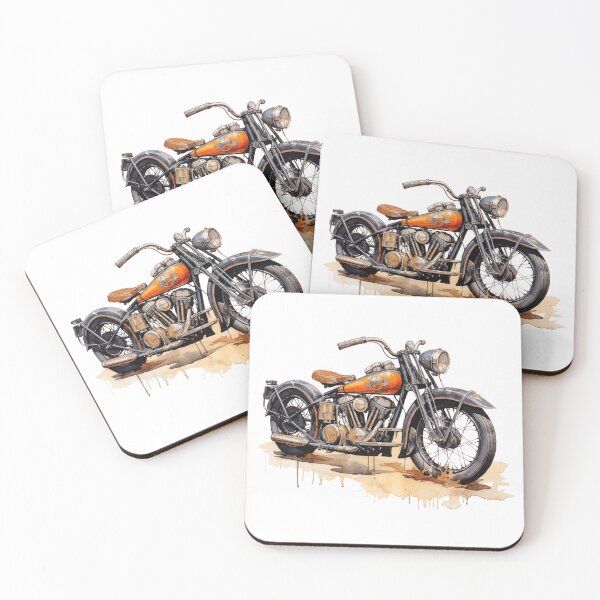 Item preview, 1928 HD JD Vintage Motorcycle Watercolor Print designed and sold by StefNomadLife.