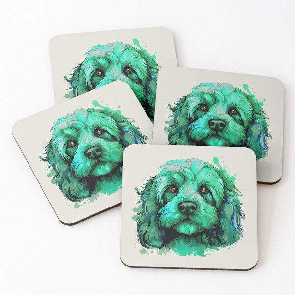 Item preview, Cavapoo Cavoodle Green Tones Watercolor designed and sold by wotsthis.