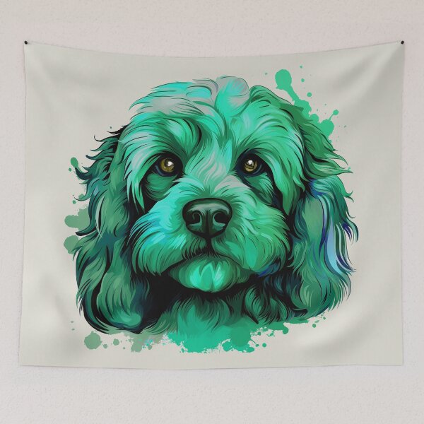 Item preview, Cavapoo Cavoodle Green Tones Watercolor designed and sold by wotsthis.