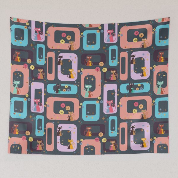Item preview,  Mid-century cats pattern 1 designed and sold by Nupitz.